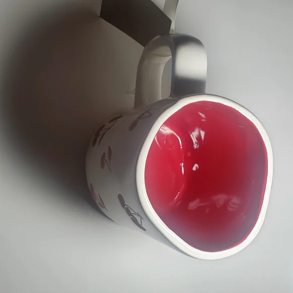 RAE DUNN Cherry Themed Red & White Mug 'Love You Cherry Much' text New with Tags - Picture 7 of 7